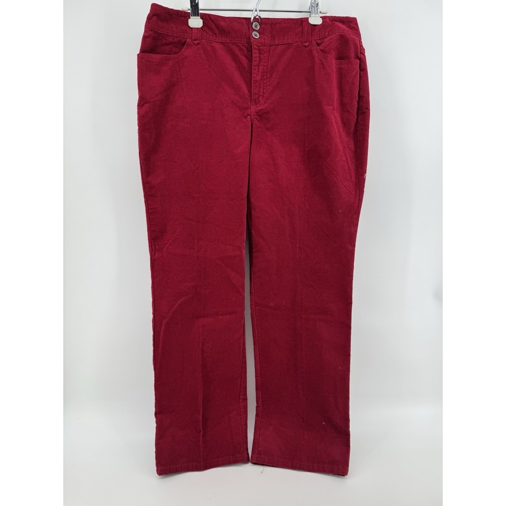 Christopher And Banks NWT‎ Red Corduroy Pants Modern Fit Straight Leg Size 14